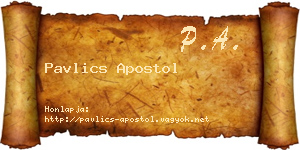 Pavlics Apostol névjegykártya